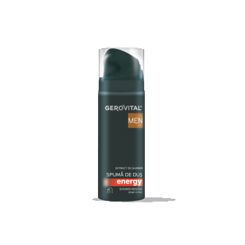 Spumă De Duș Energy Cu Extract De Ghimbir și Glicerină  Efect Revigorant, Hidratant și Protector, Gerovital Men, 200 Ml