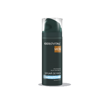 Spumă De Ras Sensitive Cu Extract De Tămie Indiană și Lemn-dulce  Efect Calmant și Regenerant Pentru Pielea Sensibilă, Gerovital Men, 200 Ml