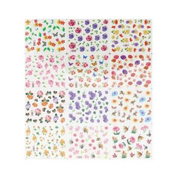 Tatuaj sticker unghii, Global Fashion, Flower 2, Multicolor ieftin