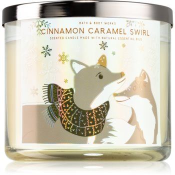 Bath & Body Works Cinnamon Caramel Swirl lumânare parfumată I.