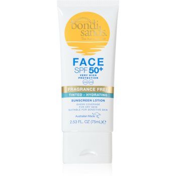 Bondi Sands SPF 50+ Fragrance Free crema de fata cu efect de protectie pentru tenul uscat