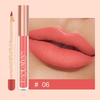 Set 2 in 1 Ruj Lichid Mat & Creion Contur Buze Handaiyan Lips Kit #06