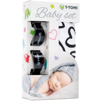 T-TOMI Baby Set Black Hearts set cadou pentru copii