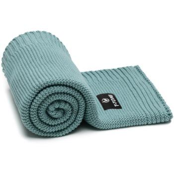 T-TOMI Knitted Blanket Mint Waves pled împletit