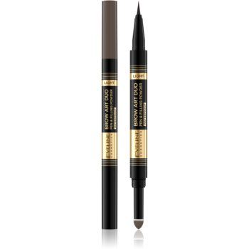 Eveline Cosmetics Brow Art Duo creion dermatograf cu două capete pentru sprâncene ieftin