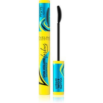 Eveline Cosmetics Viva Lashes Volume mascara rezistent la apa pentru volum și ingrosarea genelor