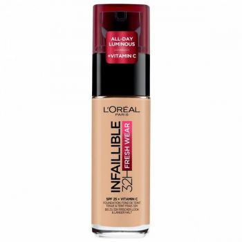 Fond de Ten Rezistent la Transfer - L'Oreal Paris Infaillible 32H Fresh Wear Foundation, nuanta 120 Golden Vanilla, 30 ml ieftin