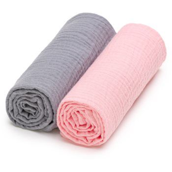 T-TOMI Muslin Diapers Grey + Pink scutece textile ieftin
