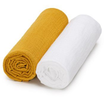 T-TOMI Muslin Diapers White + Mustard ieftin