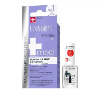 Tratament MED+ Nail Therapy Masca de unghii peste noapte Eveline Cosmetics, 12ml