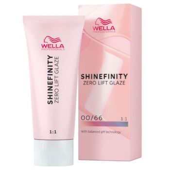 Vopsea translucida demipermanenta - Wella Professionals Shinefinity Zero Lift Glaze, nuanta 00/66 Violet Booster (violet), 60 ml ieftina