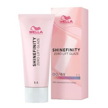 Vopsea translucida demipermanenta - Wella Professionals Shinefinity Zero Lift Glaze, nuanta 00/89 Blue Booster (albastru denim), 60 ml de firma originala