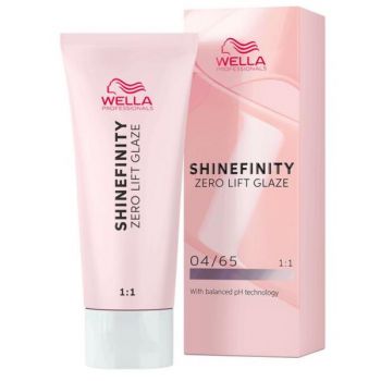 Vopsea Translucida Demipermanenta - Wella Professionals Shinefinity Zero Lift Glaze, nuanta 04/65 Deep Cherry, 60 ml