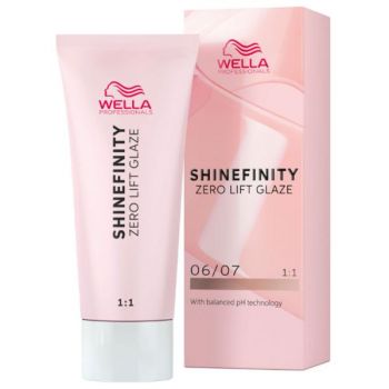Vopsea Translucida Demipermanenta - Wella Professionals Shinefinity Zero Lift Glaze, nuanta 06/07 Deep Walnut, 60 ml