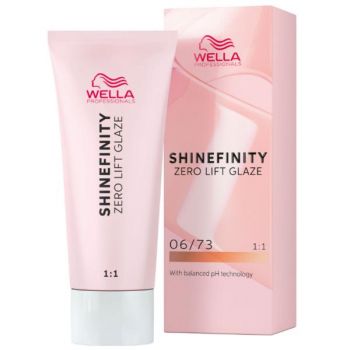 Vopsea Translucida Demipermanenta - Wella Professionals Shinefinity Zero Lift Glaze, nuanta 06/73 Caramel Chocolate, 60 ml