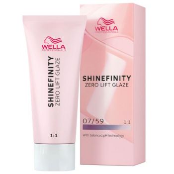 Vopsea Translucida Demipermanenta - Wella Professionals Shinefinity Zero Lift Glaze, nuanta 07/59 Strawberry Wine, 60 ml