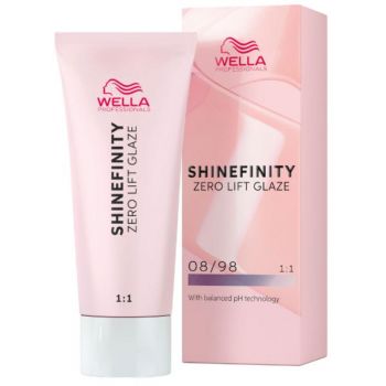 Vopsea Translucida Demipermanenta - Wella Professionals Shinefinity Zero Lift Glaze, nuanta 08/98 Silver Pearl, 60 ml