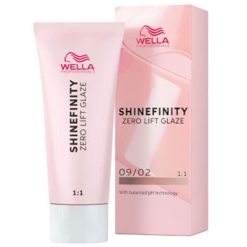 Vopsea translucida demipermanenta - Wella Professionals Shinefinity Zero Lift Glaze, nuanta 09/02 Soft Sage (blond foarte deschis natural mat), 60 ml