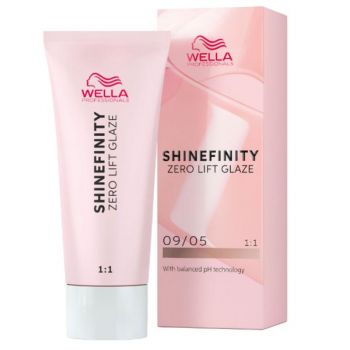 Vopsea Translucida Demipermanenta - Wella Professionals Shinefinity Zero Lift Glaze, nuanta 09/05 Silk Blush, 60 ml