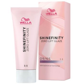 Vopsea Translucida Demipermanenta - Wella Professionals Shinefinity Zero Lift Glaze, nuanta 09/65 Pink Shimmer, 60 ml