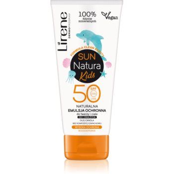 Lirene Sun Natural Kids Protective Emulsion For Face And Body Spf 50 crema protectoare pentru bebelusi SPF 50
