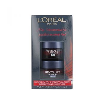 Pachet 2 creme zi si noapte, Loreal, Revitalift Laser X3, Mini, 2 x 15 ml