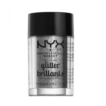 Sclipici pentru fata si corp, NYX, Glitter, 10 Silver, 2.5 g Sclipici pentru fata si corp, NYX, Glitter, 10 Silver, 2.5 g