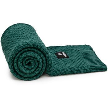 T-TOMI Knitted Blanket Smaragd pled împletit