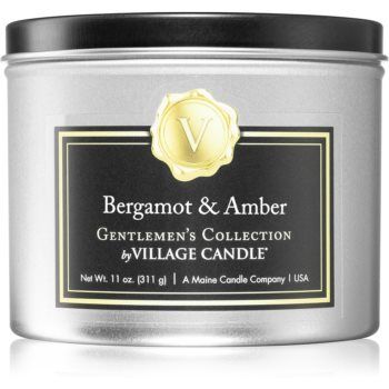 Village Candle Gentlemen's Collection Bergamot & Amber lumânare parfumată în placă