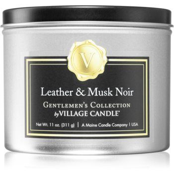Village Candle Gentlemen's Collection Leather & Musk Noir lumânare parfumată I.