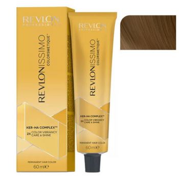 Vopsea Permanenta - Revlon Professional Revlonissimo Colorsmetique Ker-Ha Complex Permanent Hair Color, nuanta 5.34 Light Golden Copper Brown, 60 ml de firma originala