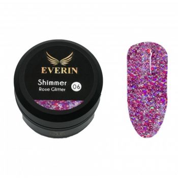 Gel color Shimmer Rose Glitter Everin 5ml- 06 - SRG-06 - Everin.ro