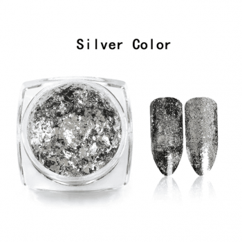 Fulgi decor unghii silver