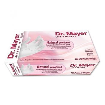 Manusi latex pudrate Dr. Mayer cutie 100 buc. marime M - DRM1003-L