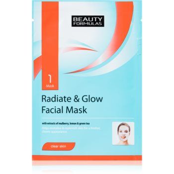 Beauty Formulas Clear Skin Radiate & Glow masca pentru albirea tenului pentru regenerarea pielii