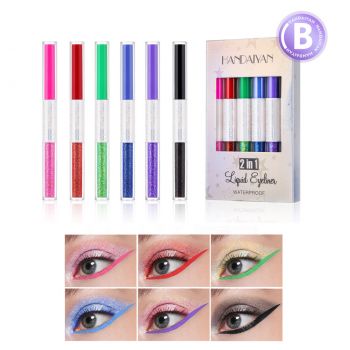 Eyeliner colorat 2 in 1 Handaiyan B, Set 6 buc
