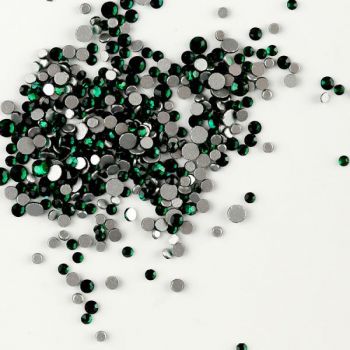 Rhinestone (100pcs) - Emerald green SS3