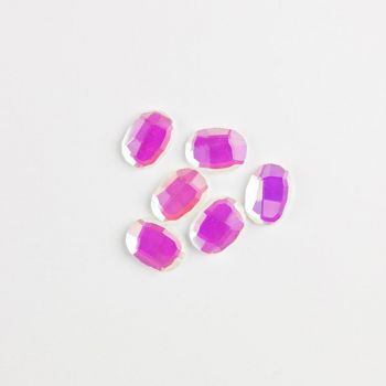 Rhinestone (10pcs) - Oval 8x6mm Pink AB