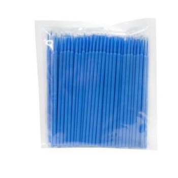 Aplicatoare pentru estensii gene microbrush - Blue, set 100 buc