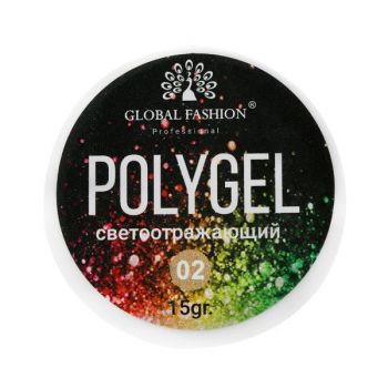 Polygel constructie unghii cu sclipici reflectorizant Disco Polygel 02, 15 g