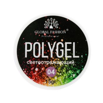 Polygel constructie unghii cu sclipici reflectorizant Disco Polygel 04, 15 g la reducere