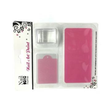 Set stampila unghii cu matrita Pink de firma original