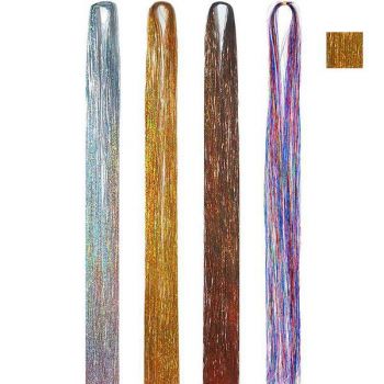 Extensii de Par Party Glitter Lusy Style 2000, Gold, 47 cm