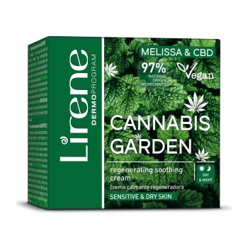 Lirene Cannabis Garden, crema de noapte, regeneratoare si calmanta