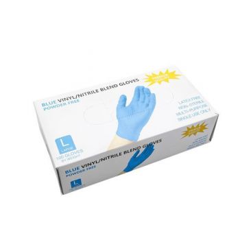 Manusi nitril nepudrate L - Blue, set 100 buc de firma originala