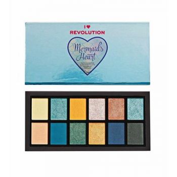 Paleta farduri de ochi pigmentate, I Heart Revolution, Mermaid`s Heart, 12 nuante