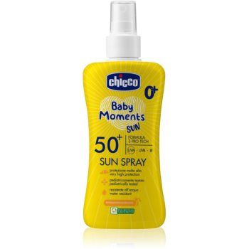 Chicco Baby Moments Sun spray pentru protectie solara pentru copii SPF 50+