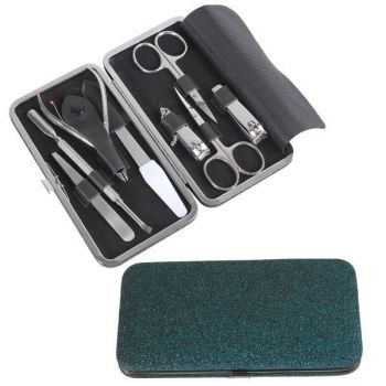 Set manichiura 8 produse, cutie albastru petrol, K05-BL, Koh-I-Noor Set manichiura 8 produse, cutie albastru petrol, K05-BL, Koh-I-Noor
