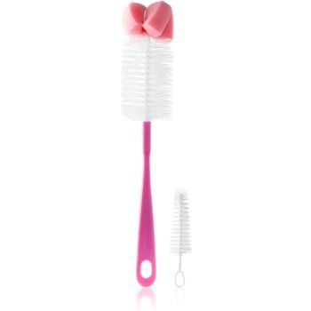 BabyOno Take Care Brush for Bottles and Teats with Mini Brush & Sponge Tip perie de curățare