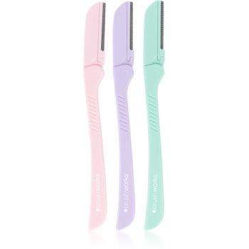 Brushworks Precision Eyebrow Razor Pastel brici pentru sprâncene